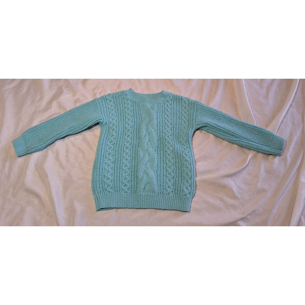 Cat And Jack Girls Light Blue Chunky Knit Sweater Size‎ 3t